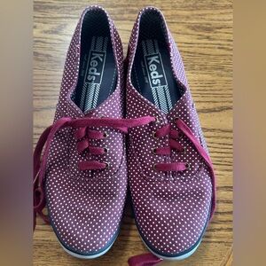 Keds Burgundy Polka Dot Sneakers